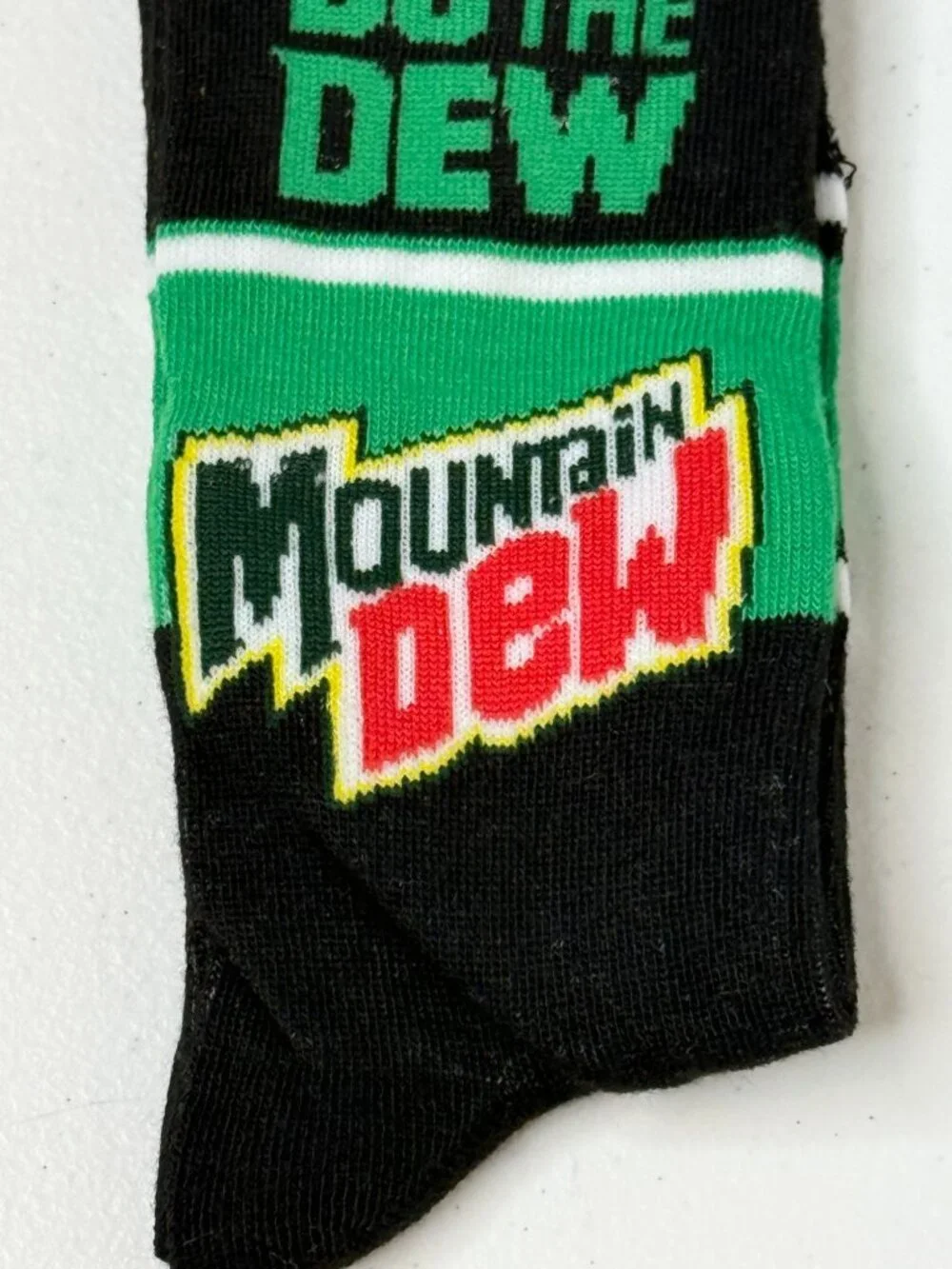 Mountain Dew Do the Dew Crew Socks Black Green Adult
